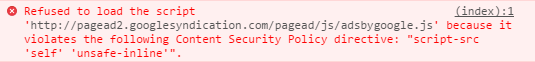 Erreur CSP - Chrome