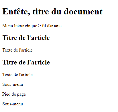 Formation - Structure HTML5 sans CSS
