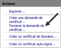 Renouveler un certificat SSL - Terminer la demande de certificat...