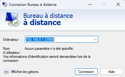 Connexion au bureau à distance