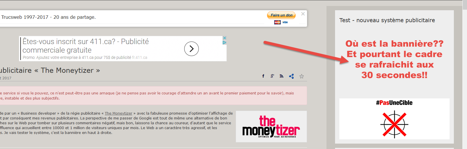 Format publicitaire - The Moneytizer erreur